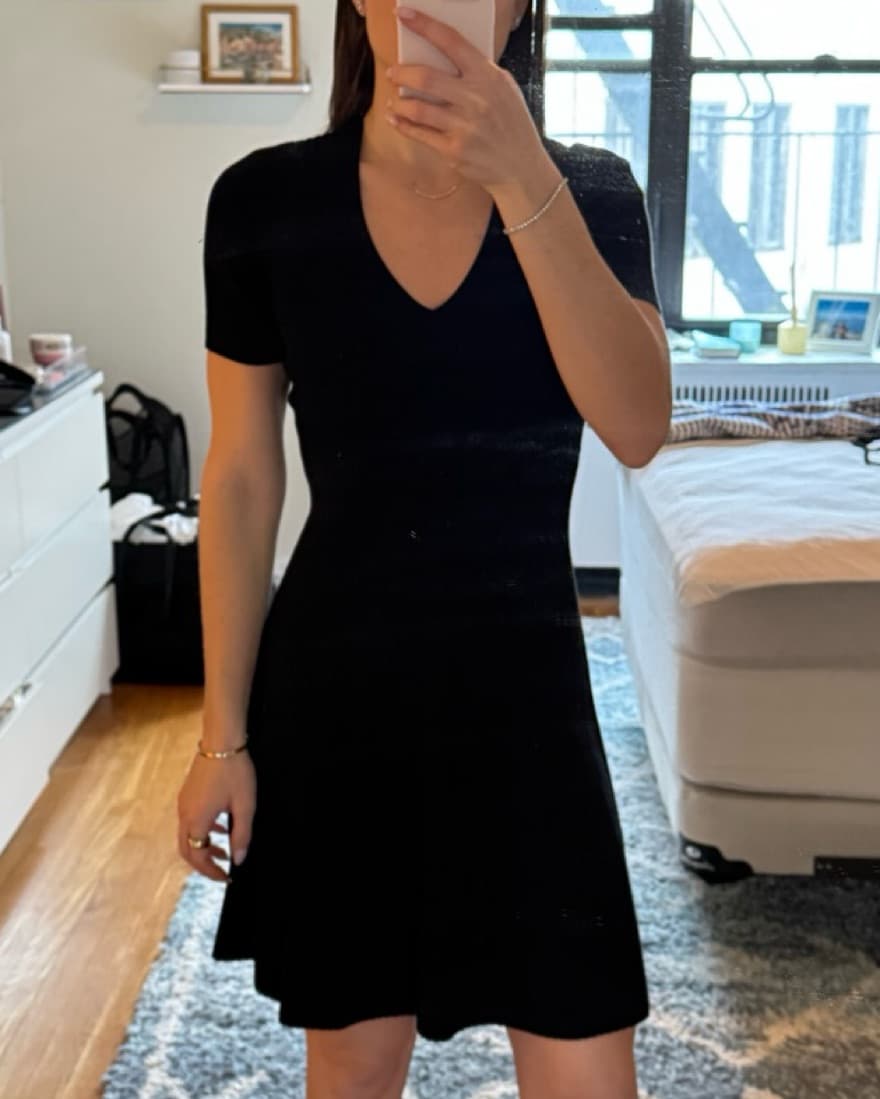 Theory Sleek Black Knit Dress - Image 1