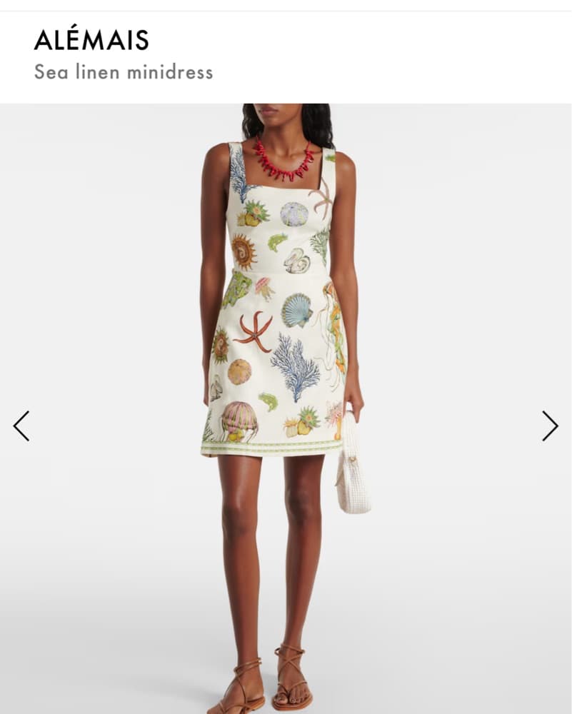 Alemais Sea Linen Mini Dress $625 - Image 2