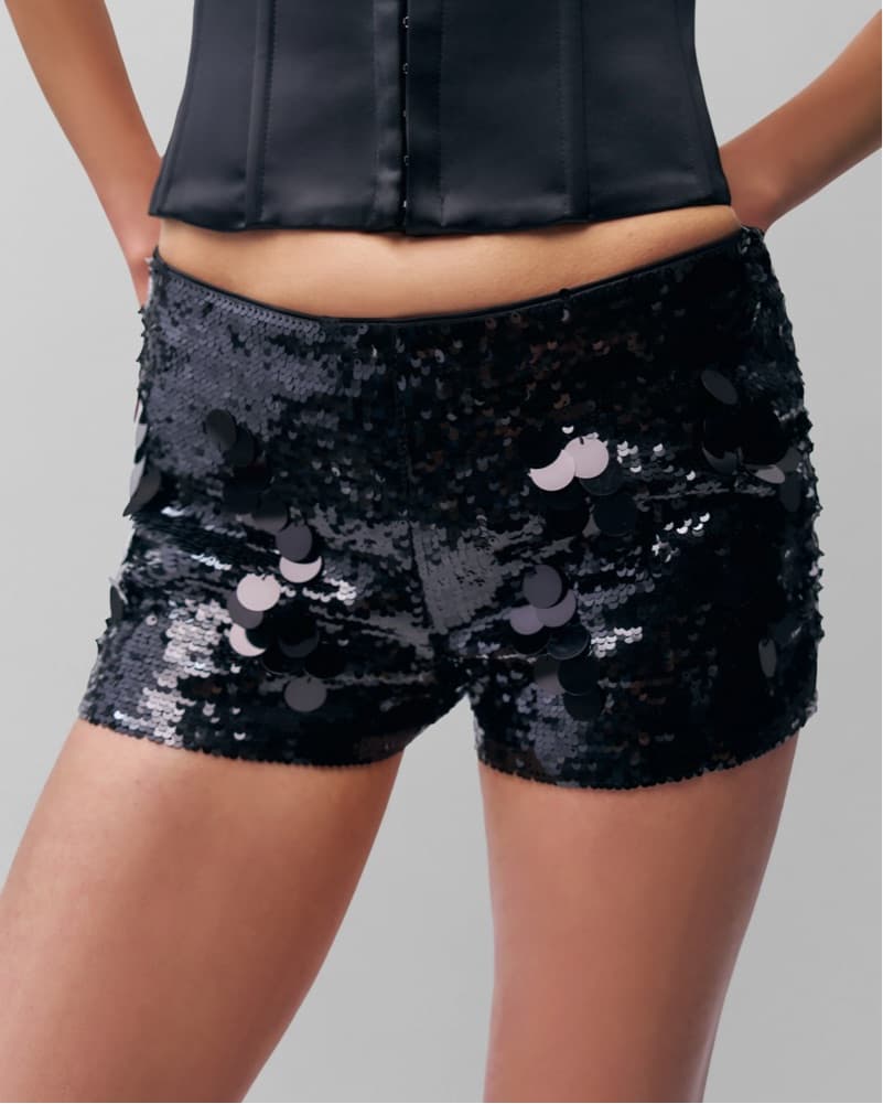 Guizo Black Sequin Paillette Short - Image 4