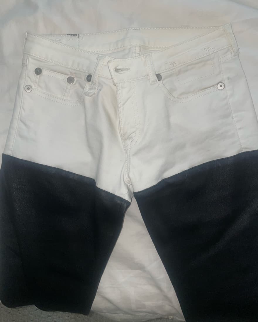 R13 White Denim Leather Chaps - Image 4