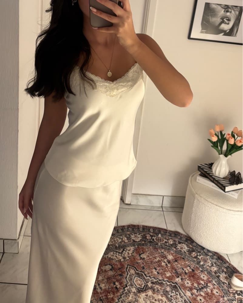 Satin Maxi Skirt Set - Image 1