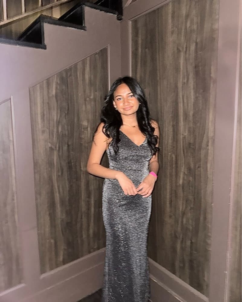 Shimmering Gray Sequin Gown - Image 4