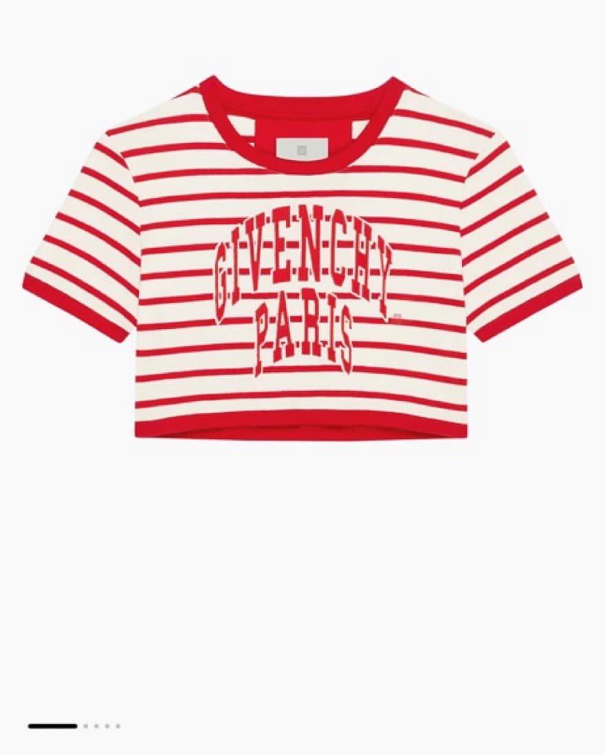 Givenchy Paris Red Striped Crop Top - Image 1