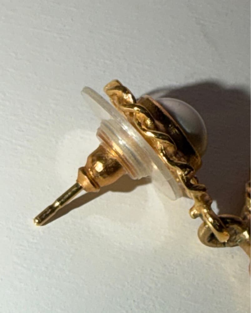 Chanel Gold Chain Earrings - Image 4