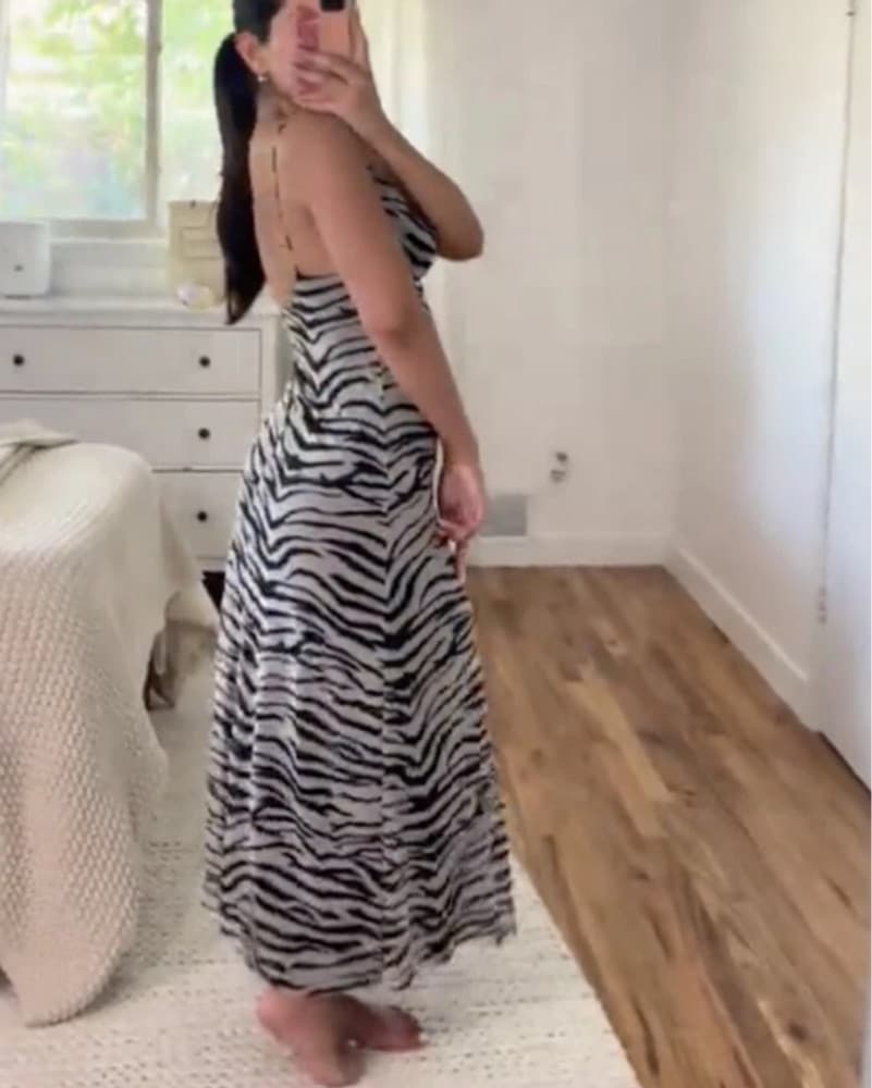 Zebra Print Maxi Dress - Image 4