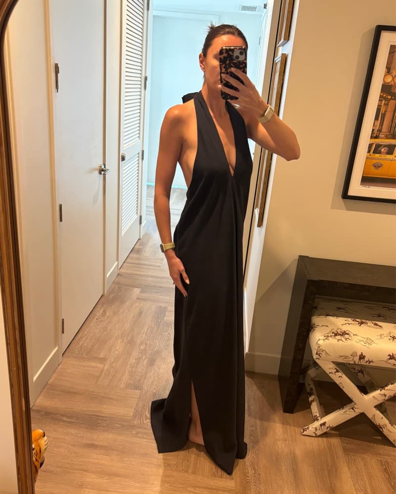 Antonio Melani Black Linen Maxi Dress - Image 1