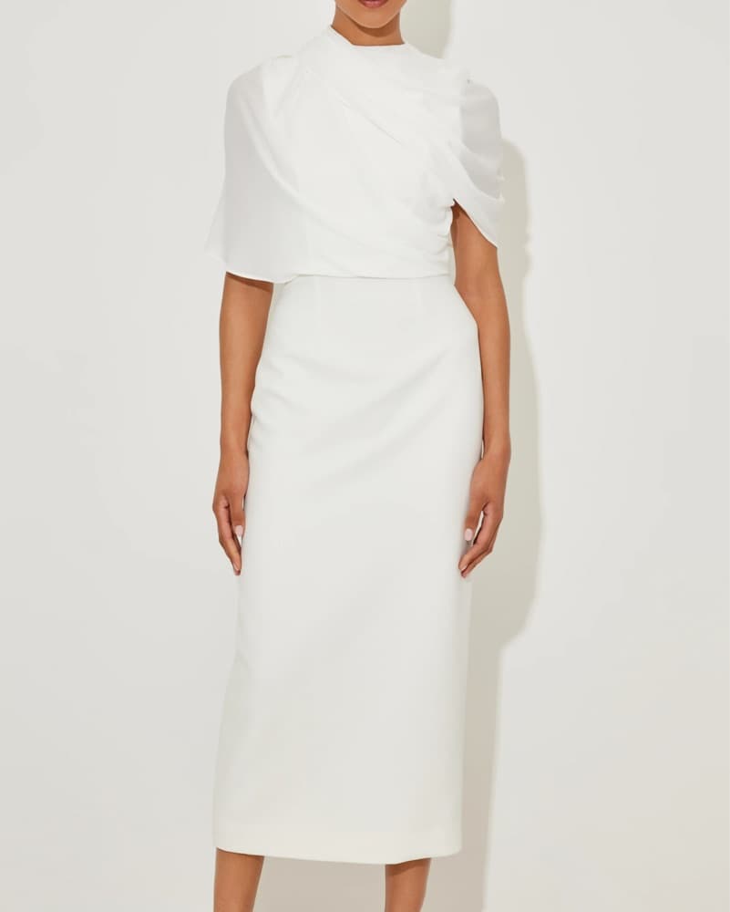 Odd Muse White Midi Dress - Image 3