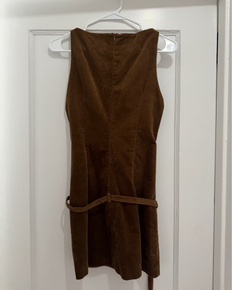 Zara Corduroy Brown Mini dress  - Image 2