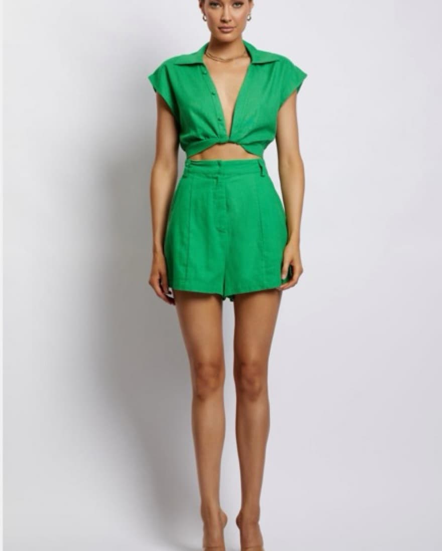 Meshki Green Linen Set  - Image 3