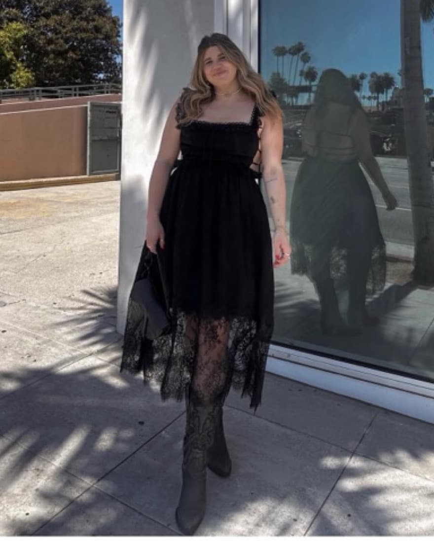 For Love And Lemons Black Lace Midi Dres - Image 1