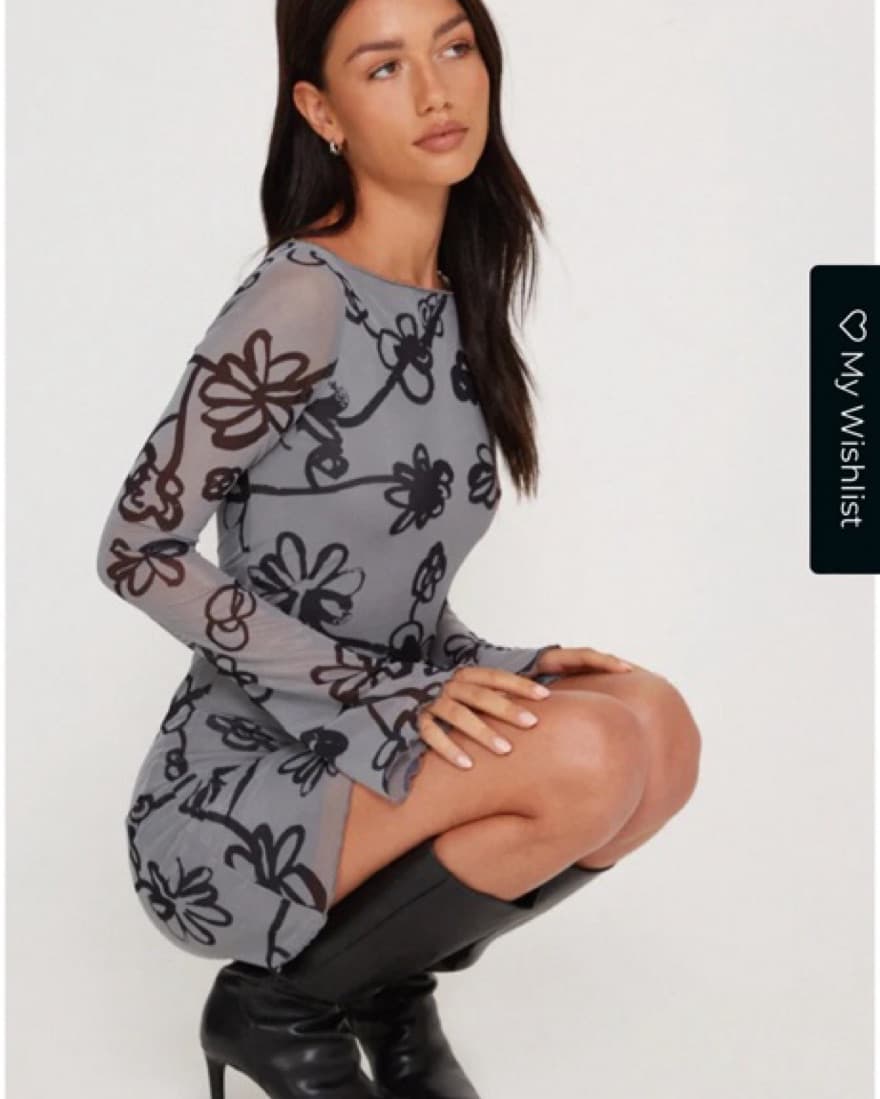 Motel Sevila Mini Dress Mesh Floral - Image 4