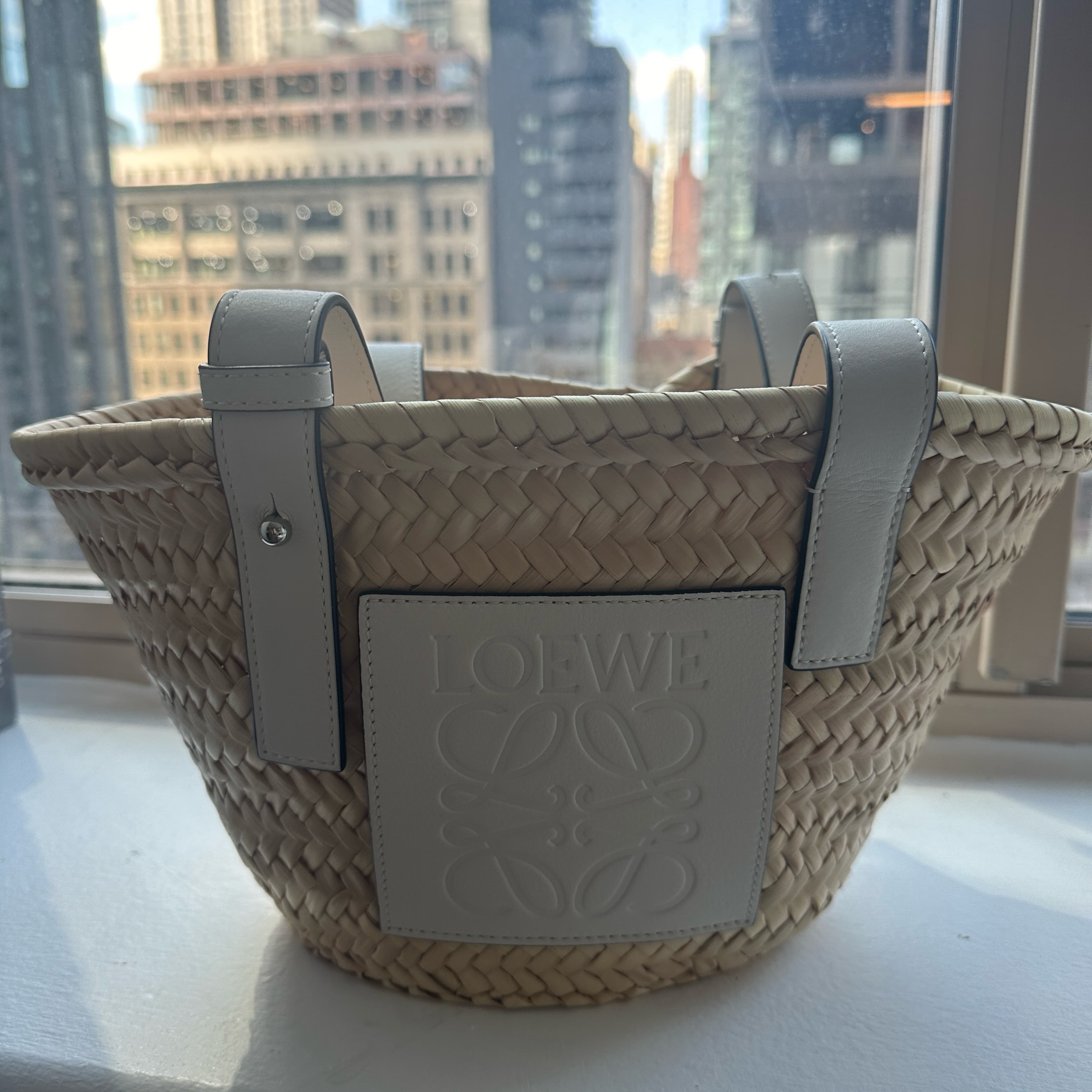 Loewe Small Basket Bag In White - Image 1