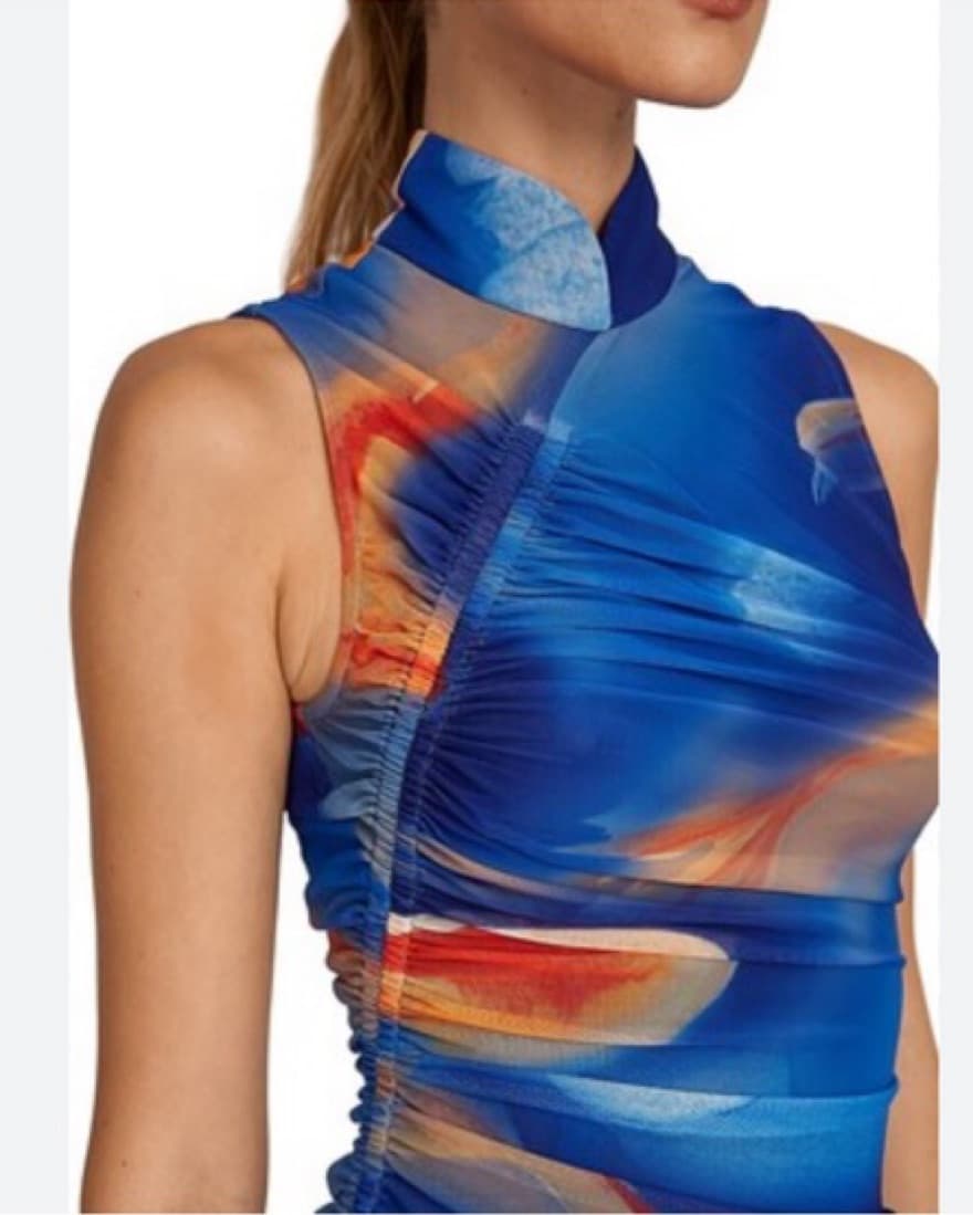 Sau Lee Blue Sleek Dress - Image 5