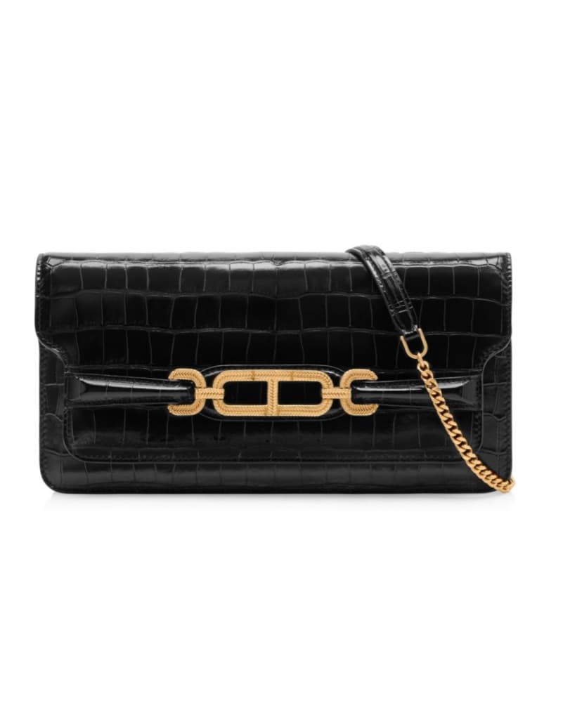 TOM FORD Black Embossed Crocodile Bag - Image 1