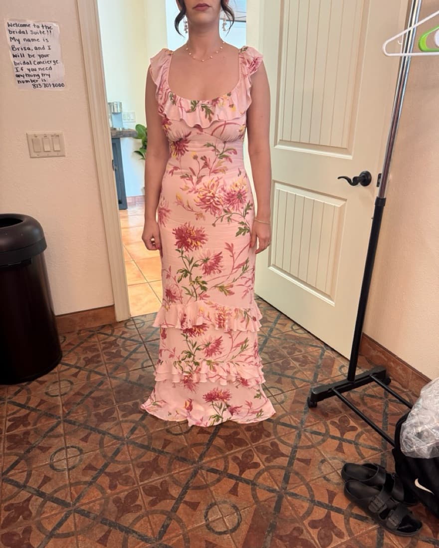 Reformation Tripoli Floral Pink Dress - Image 5