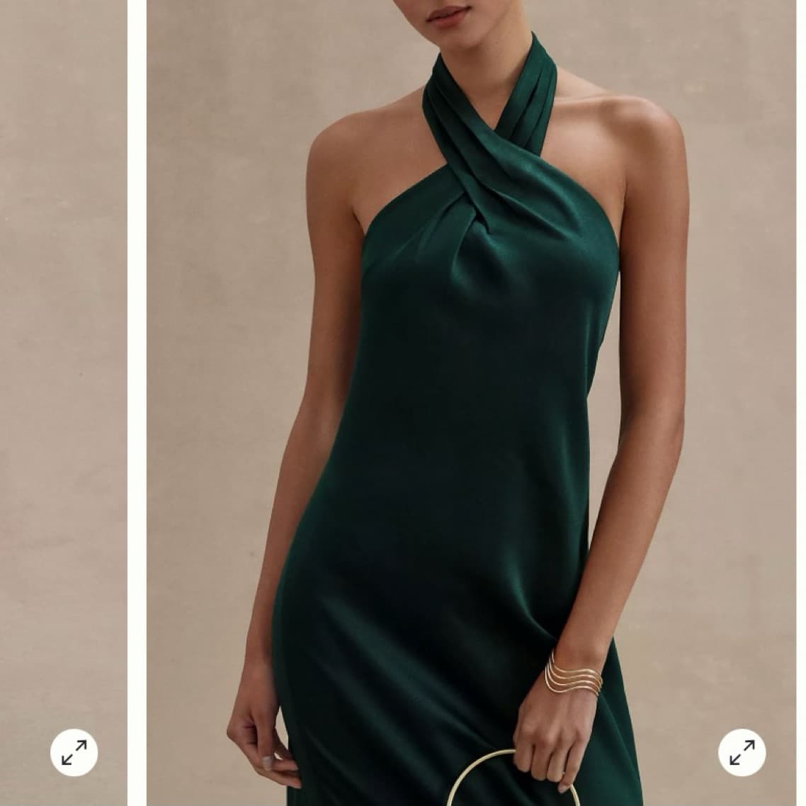 Twist Halter Satin Gown/Dress (green) - Image 4