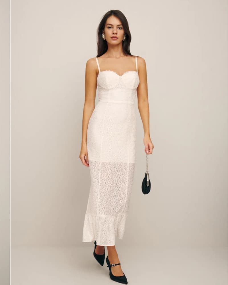 Reformation White Lace Bridal Dress  - Image 1