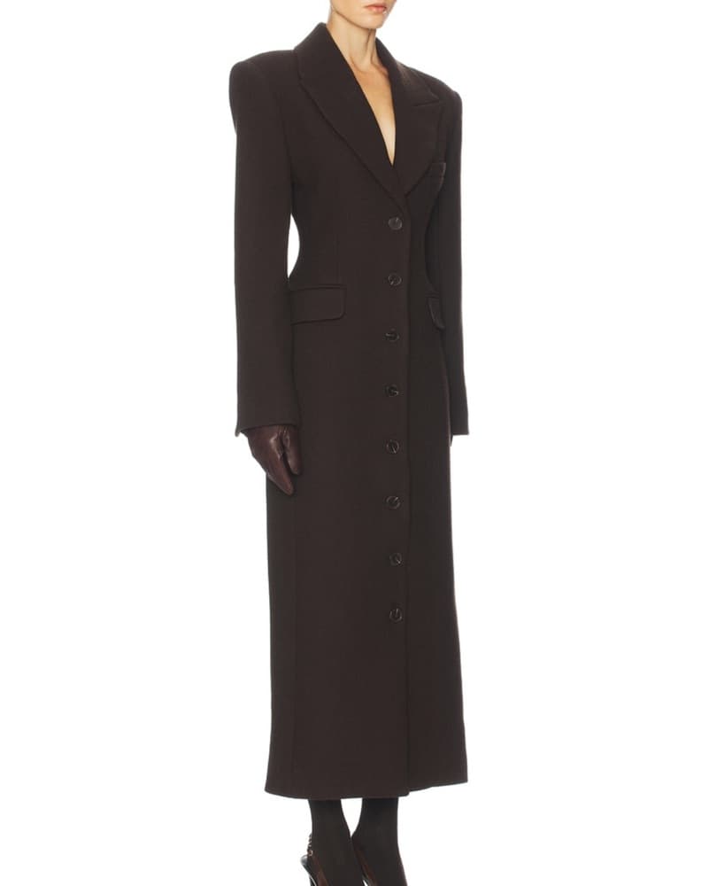 Helsa Wool Blend Topcoat In Dark Brown - Image 2