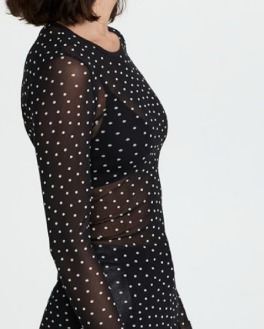 Enza Costa Polka Dot Mesh Longsleeve - Image 2