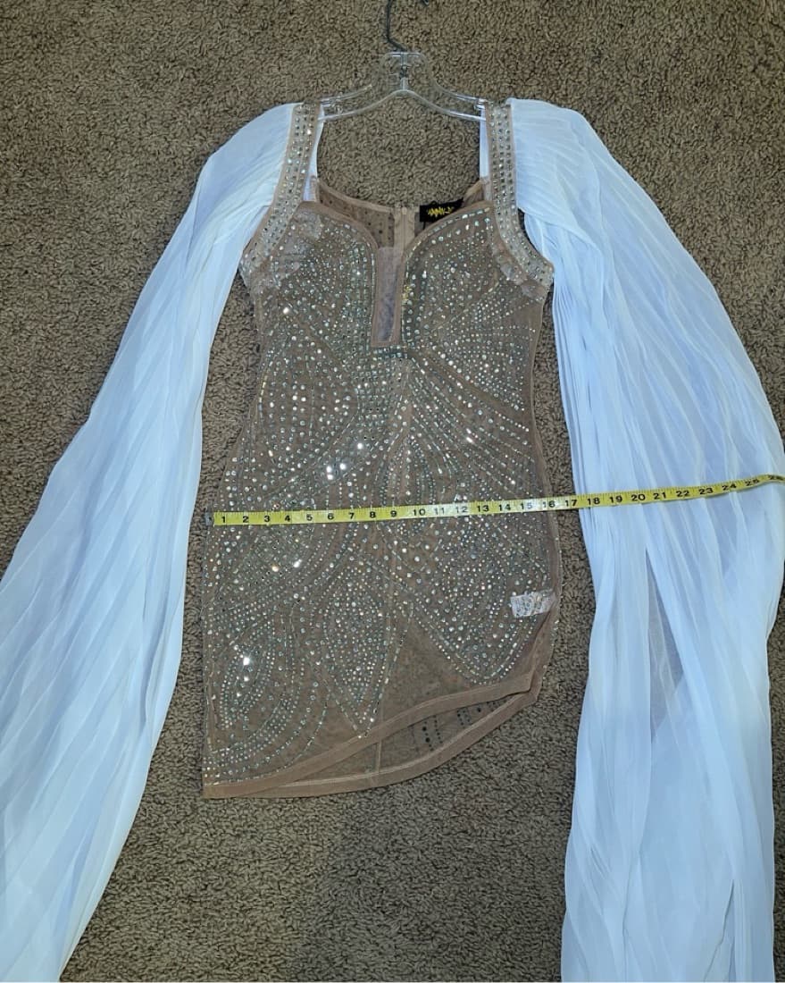 Makan Bedazzled Dress W/ Chiffon Sleeves - Image 5
