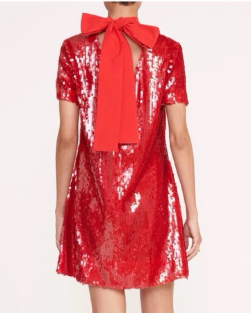 STAUD MINI ILANA DRESS | POINSETTIA SEQU - Image 3
