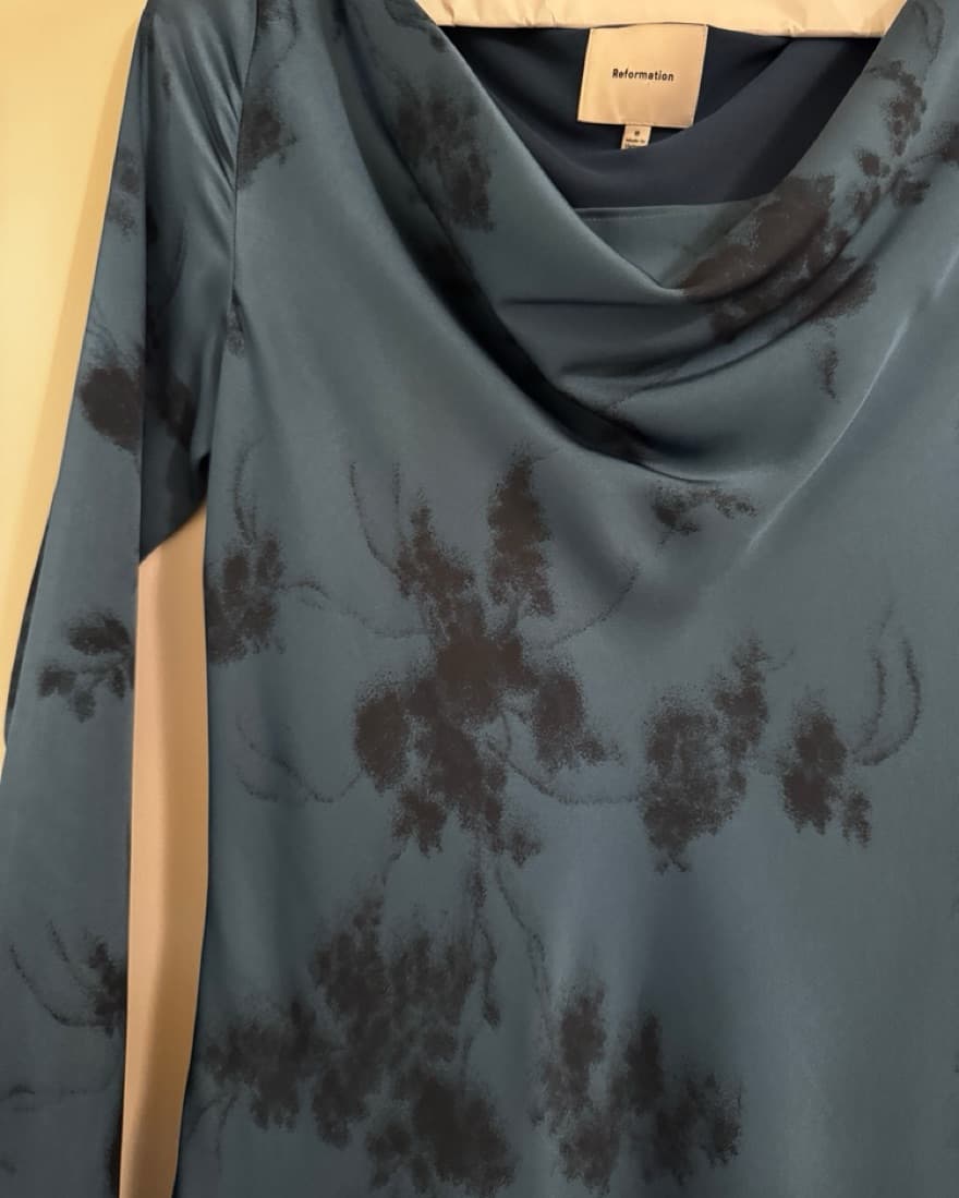 Reformation Blue Ciana Satin Dress (8) - Image 4