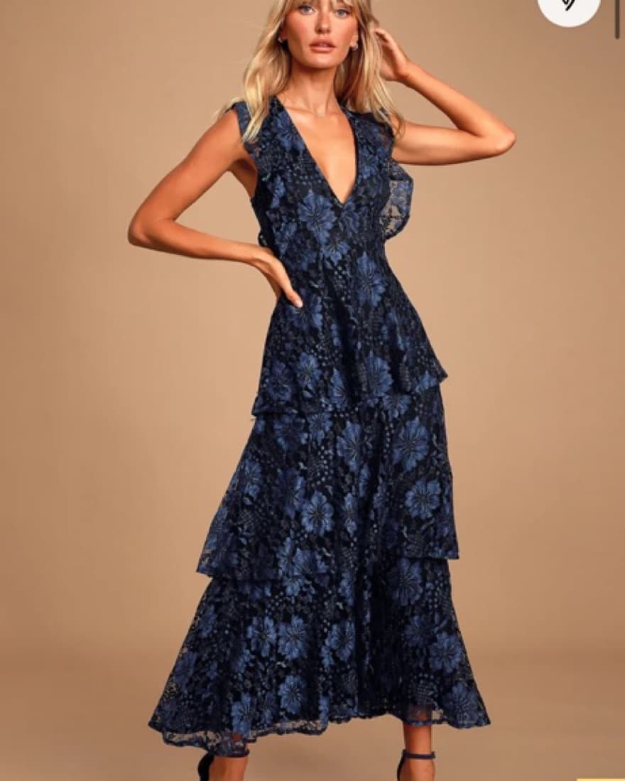 Lulu’s Midi Blue Floral  - Image 1