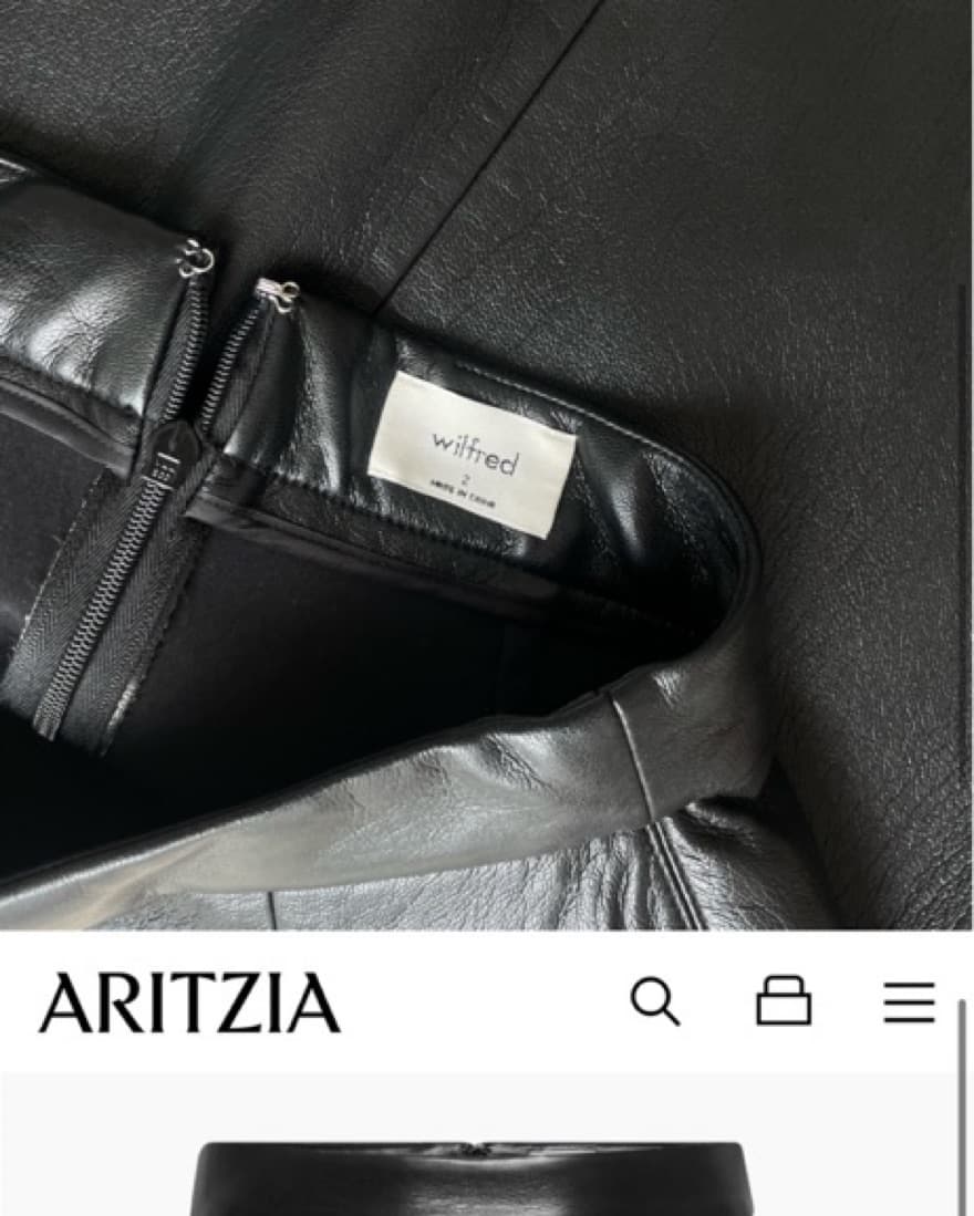Aritzia Wilfred Vegan Leather Skirt - Image 3