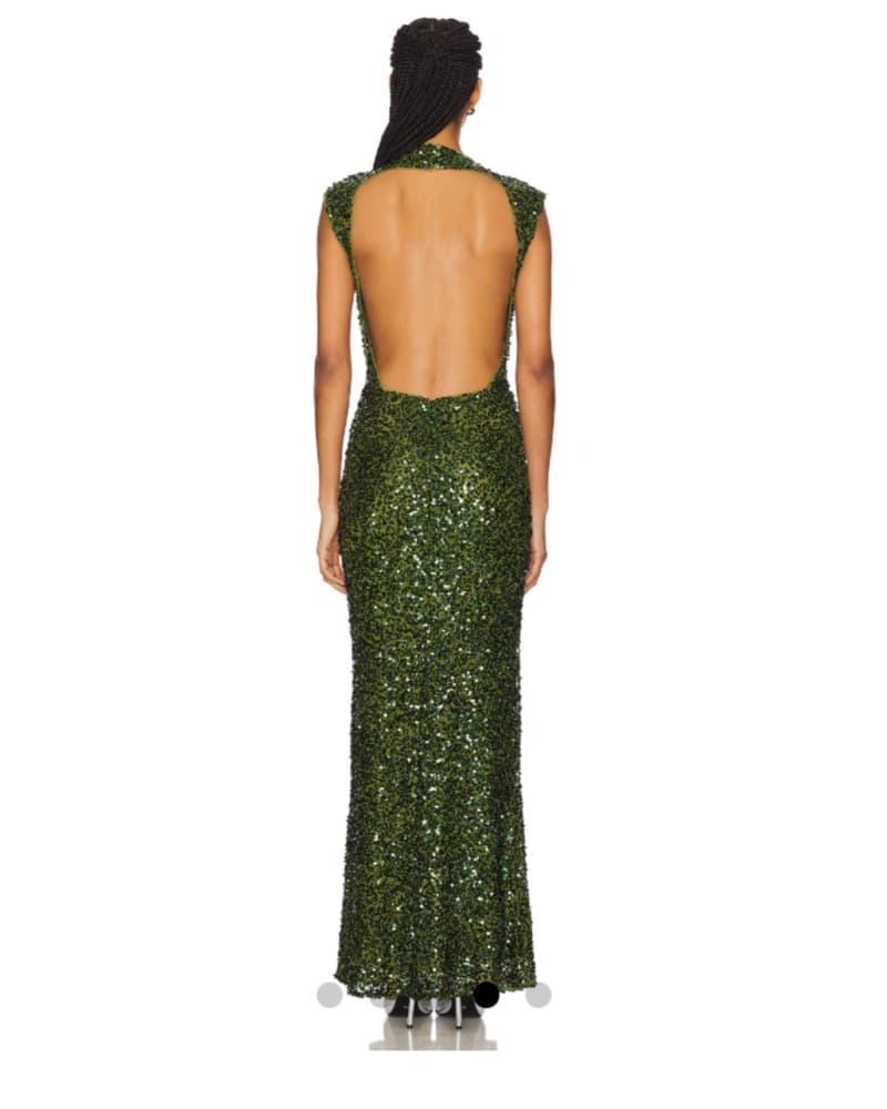 Camila Coelho Emma Green Sequin Gown - Image 3