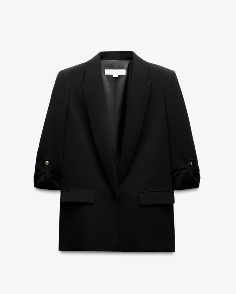 Zara Work Blazer Rolled Sleeve - Image 3