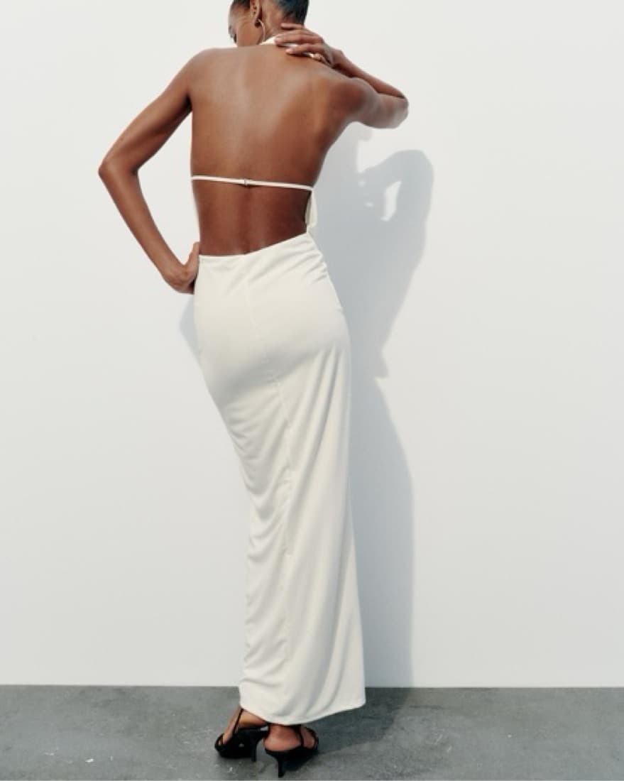 Draped Halter Dress Low Back - Image 5