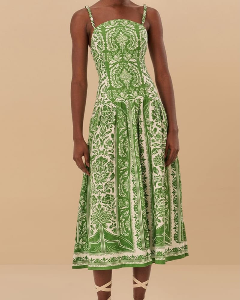 Green Delicate Tapestry Farm Rio Dress - Image 1