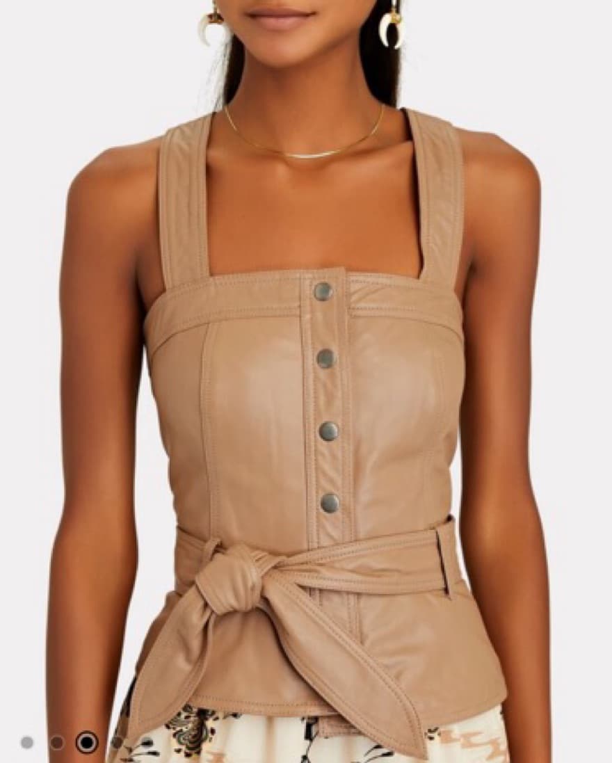 Sleeveles Leather Peplum Top - Image 5