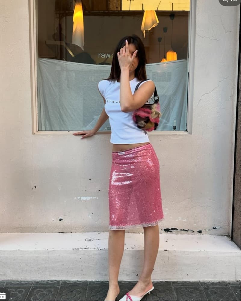 Handover Pink Sequin Skirt  - Image 3