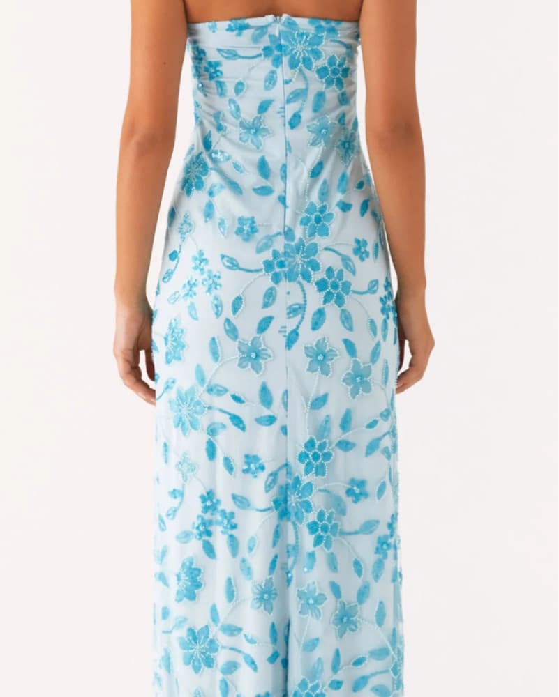 Blue Floral Maxi Dress - Image 3