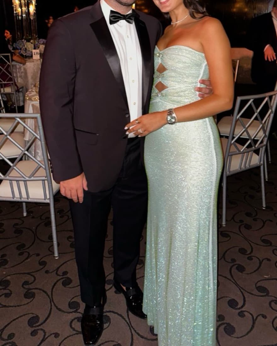 Self Portrait Mint Rhinestone Maxi Dress - Image 2