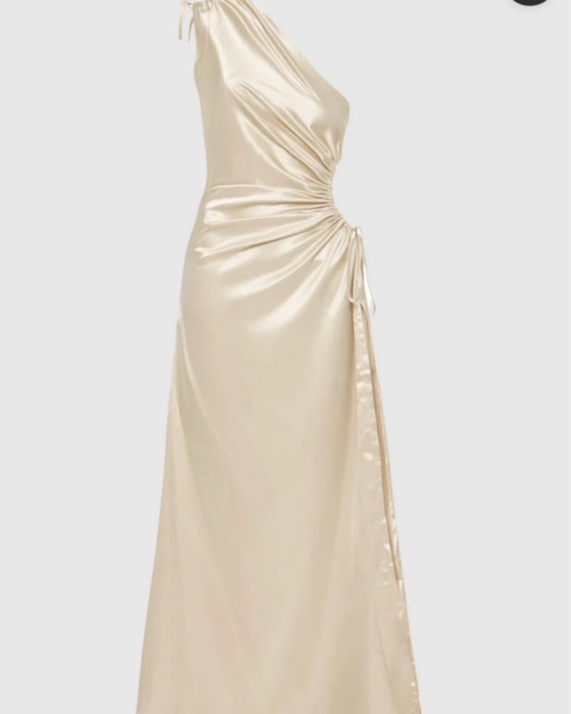 Sonya Moda Cream Satin beach Maxi Dress XS - Image 4