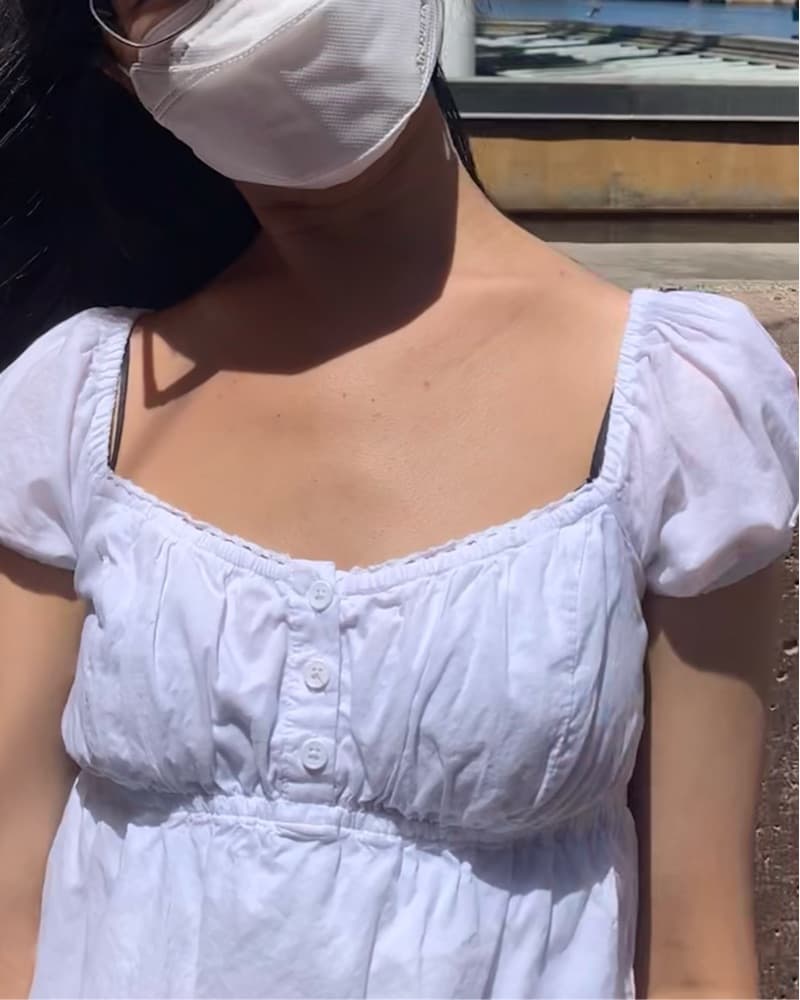 Hollister White Ruffled Top - Image 1