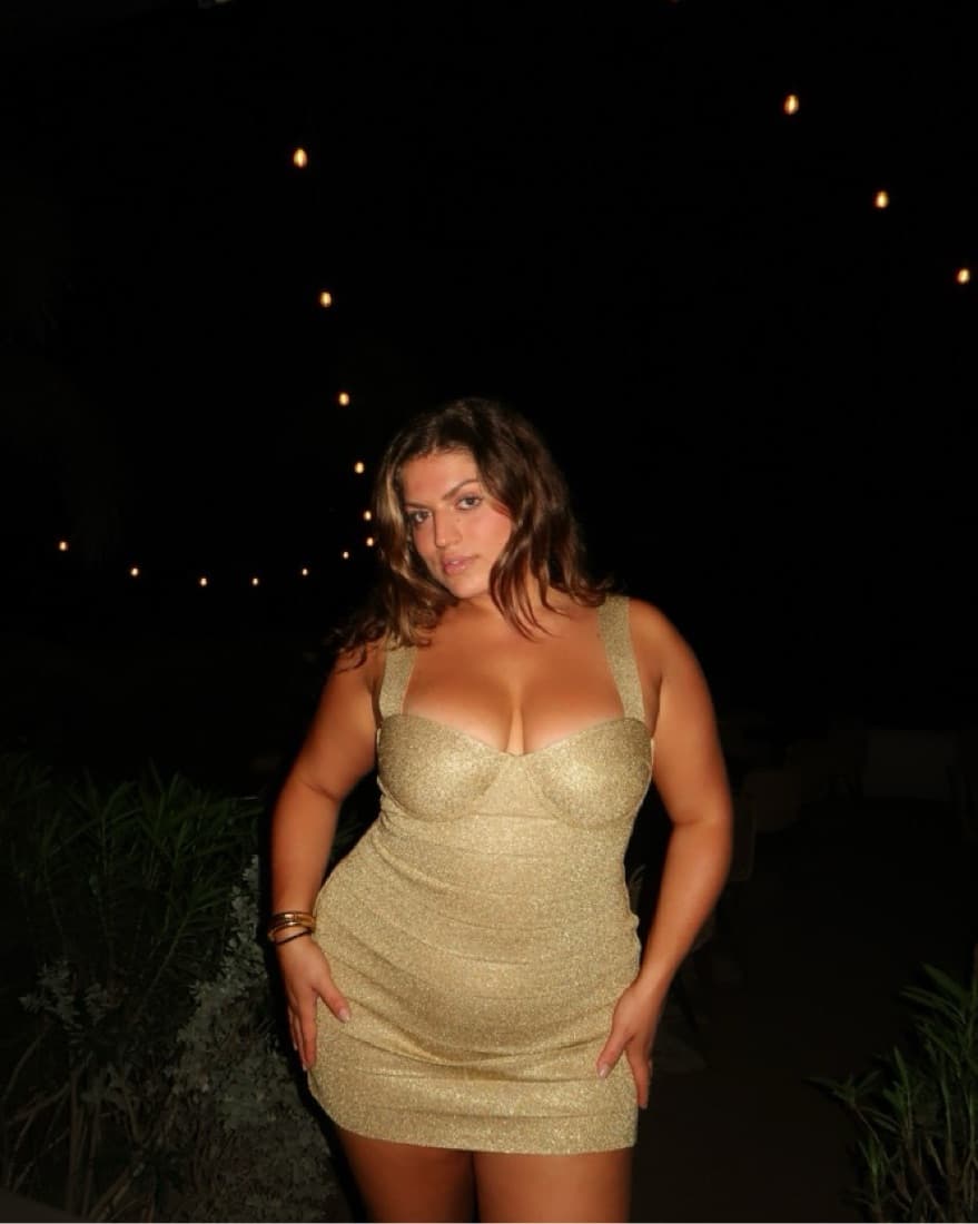 DISCO KNIT BUSTIER S/L MINI DRESS - Image 1