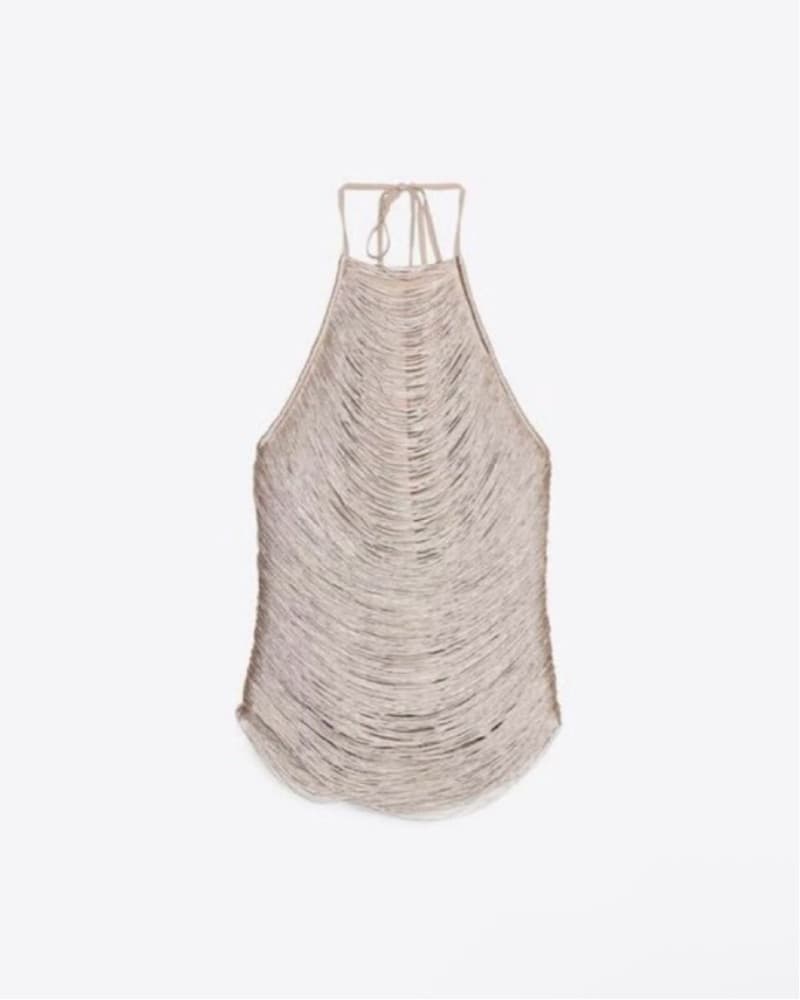 zara halter neck fringe top - Image 4