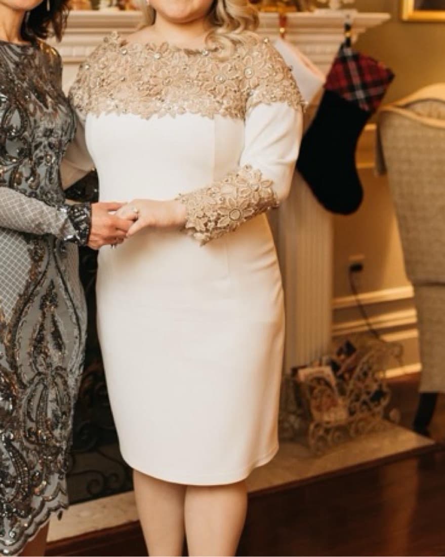 Elegant Lace & Sequin Embellished Dress - Image 4