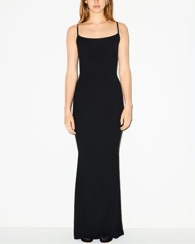 Skims Black Soft Lounge Maxi Slip Dress - Image 1