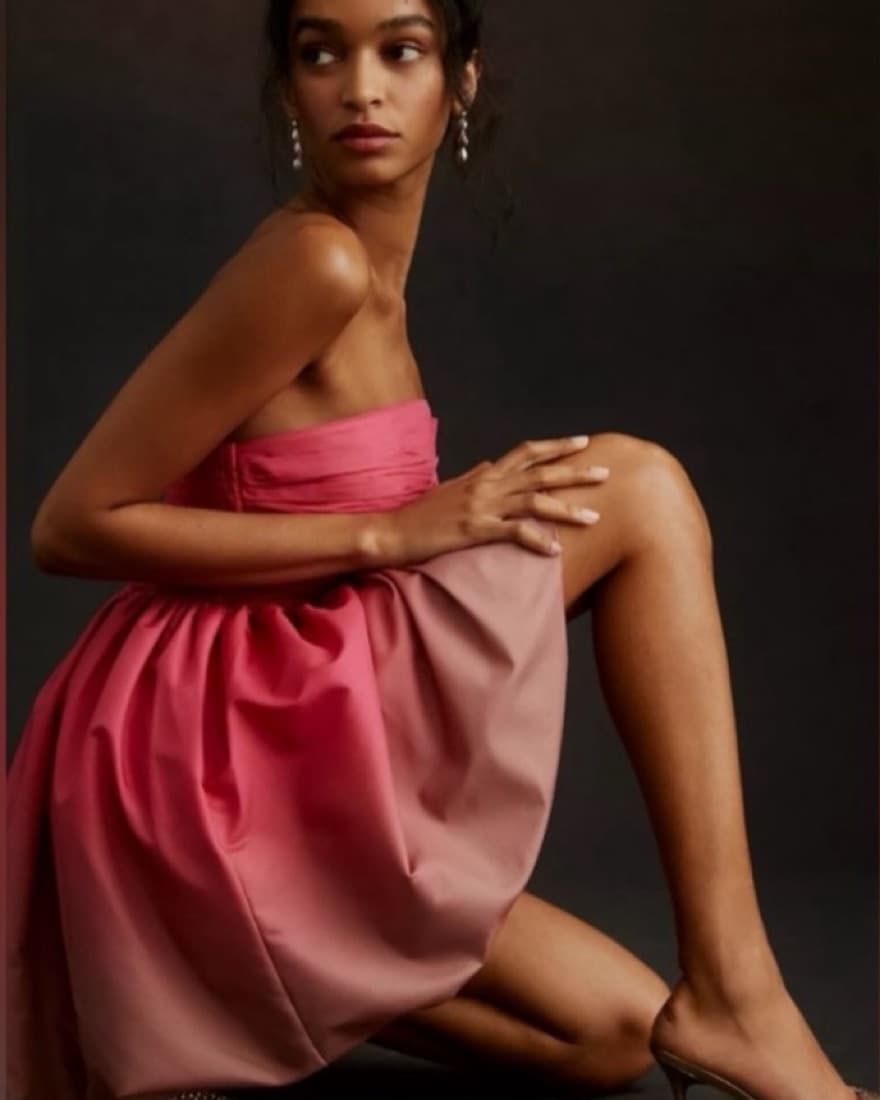 Vineet Bahl Strapless Ombre Mini Dress - Image 2
