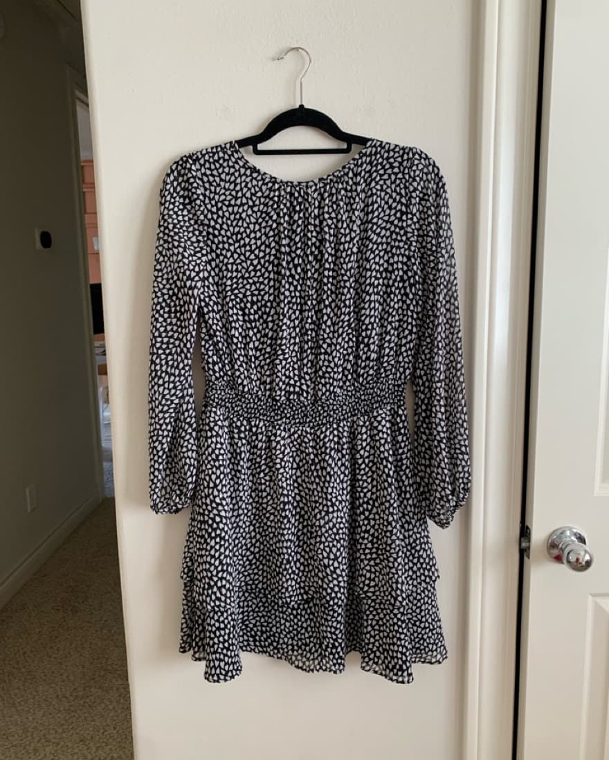 Loft Ruffled Heart Print Dress - Image 3
