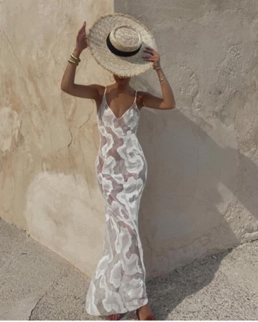 White Lace Slip Maxi Dress - Image 3