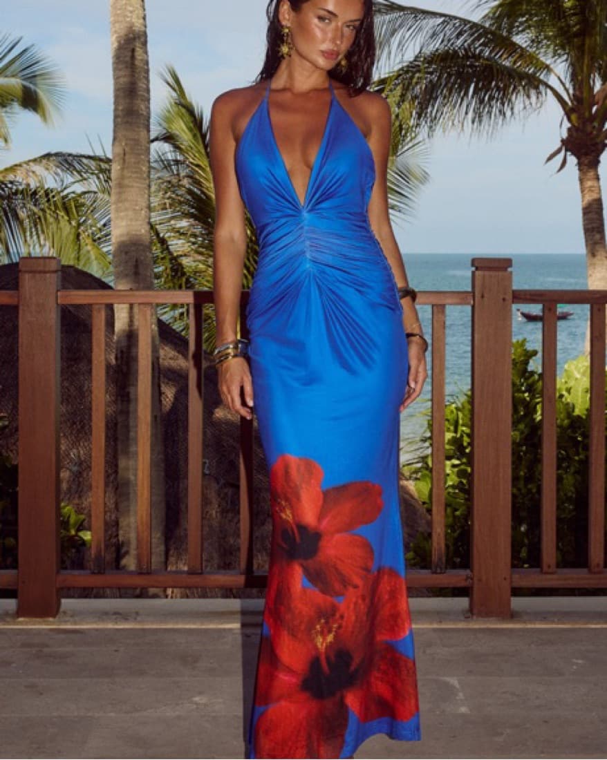PRIMROSE MAXI DRESS - BLUE HIBISCUS - Image 4