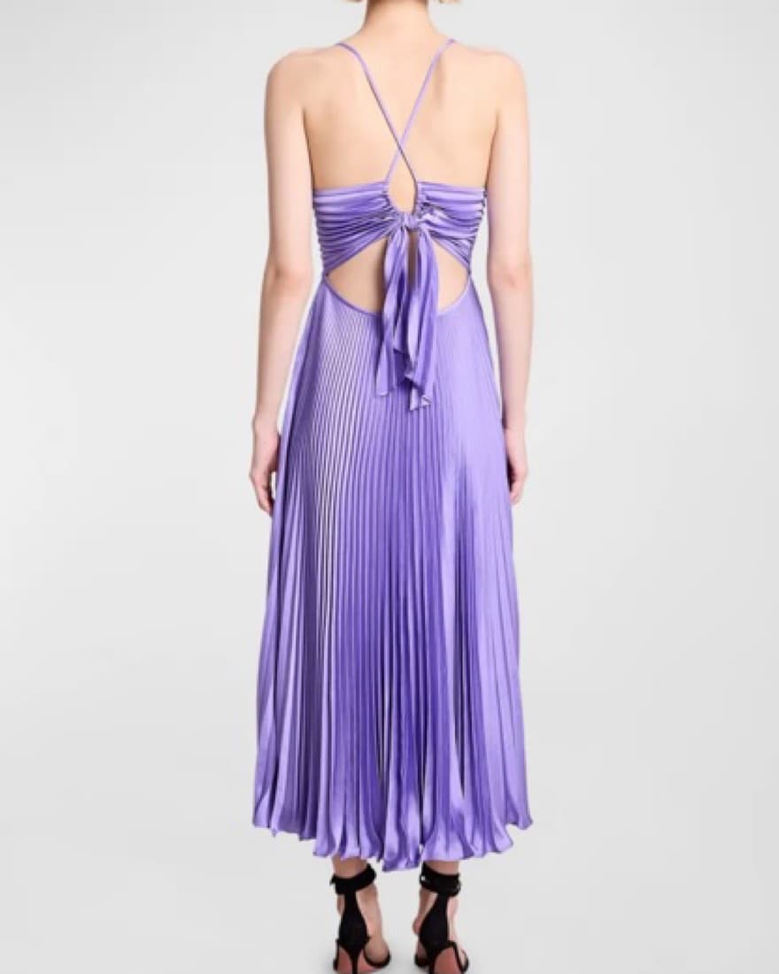 ALC Gemini Pleated Midi Dress-Bellflower - Image 2
