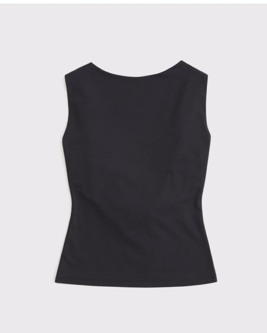 A&F Black Draped Cowl Hardware Back Top - Image 3