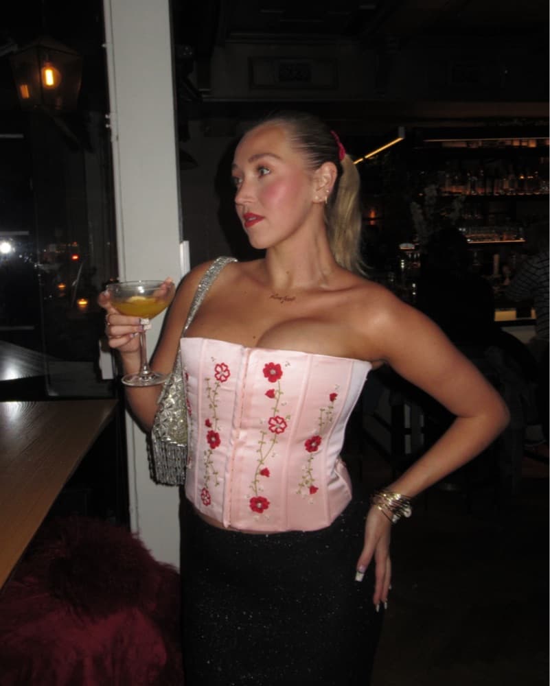 Guizio Pink Satin Corset - Image 1