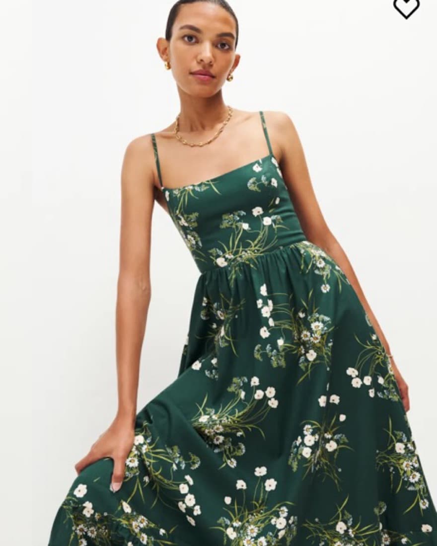 Dark Green Reformation Dress - Image 4